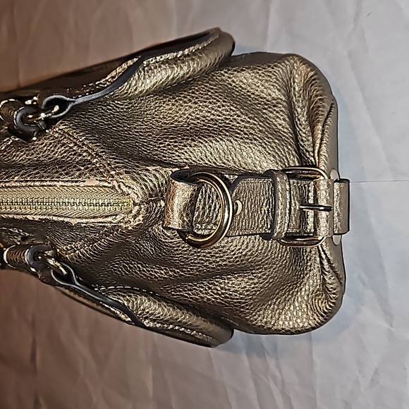 ANNE KLEIN Trinity Satchel in Brushed Gold Vegan Leather - Picture 5 of 14